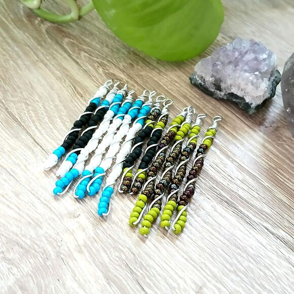 12 Piece Beaded Charm Dangles For Jewelry Making, Seed Bead - Picture 1 of 4